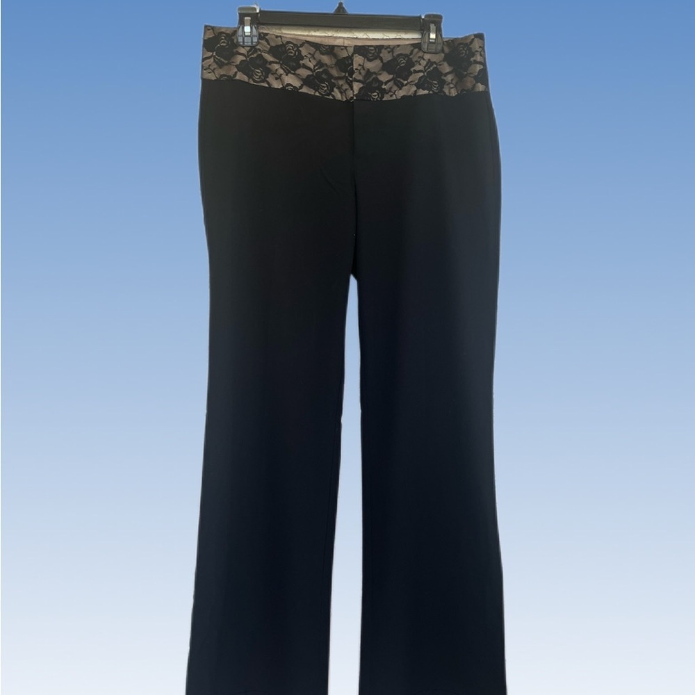 Forever 21 Black Wide Leg Pants with Lace Waist size 11